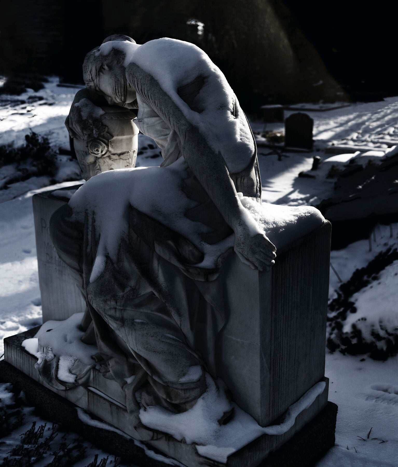 Schnitt – (sleeping in the golden section) - Dorotheenstadt cemetery Berlin (color Blue) - C-type Fudji Matt